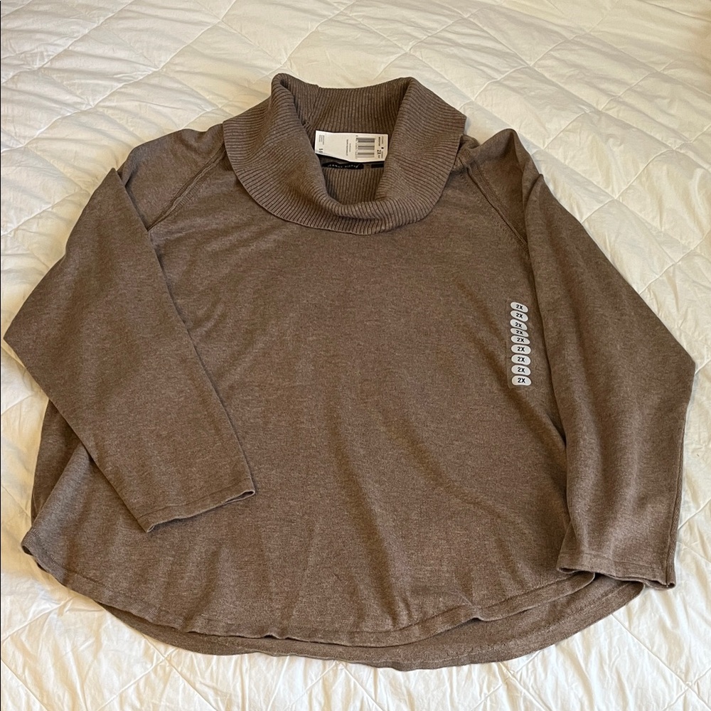 Jeanne Pierre Lightweight Turtleneck Sweater, Taupe